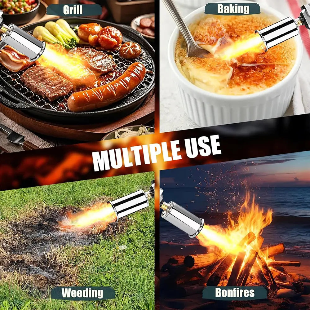 Saker Propane Torch Gun - Versatile Kitchen Grill Torch with Detachable Design and Adjustable Flame for Searing, BBQ, Welding, and Camping (Tank Not Included)