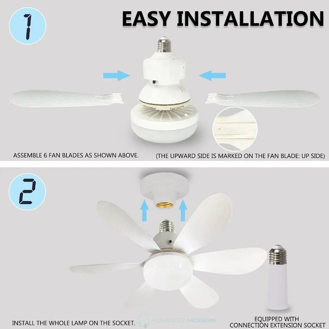 Zephyrair™ Portable Ceiling Fan and Light 2 in 1
