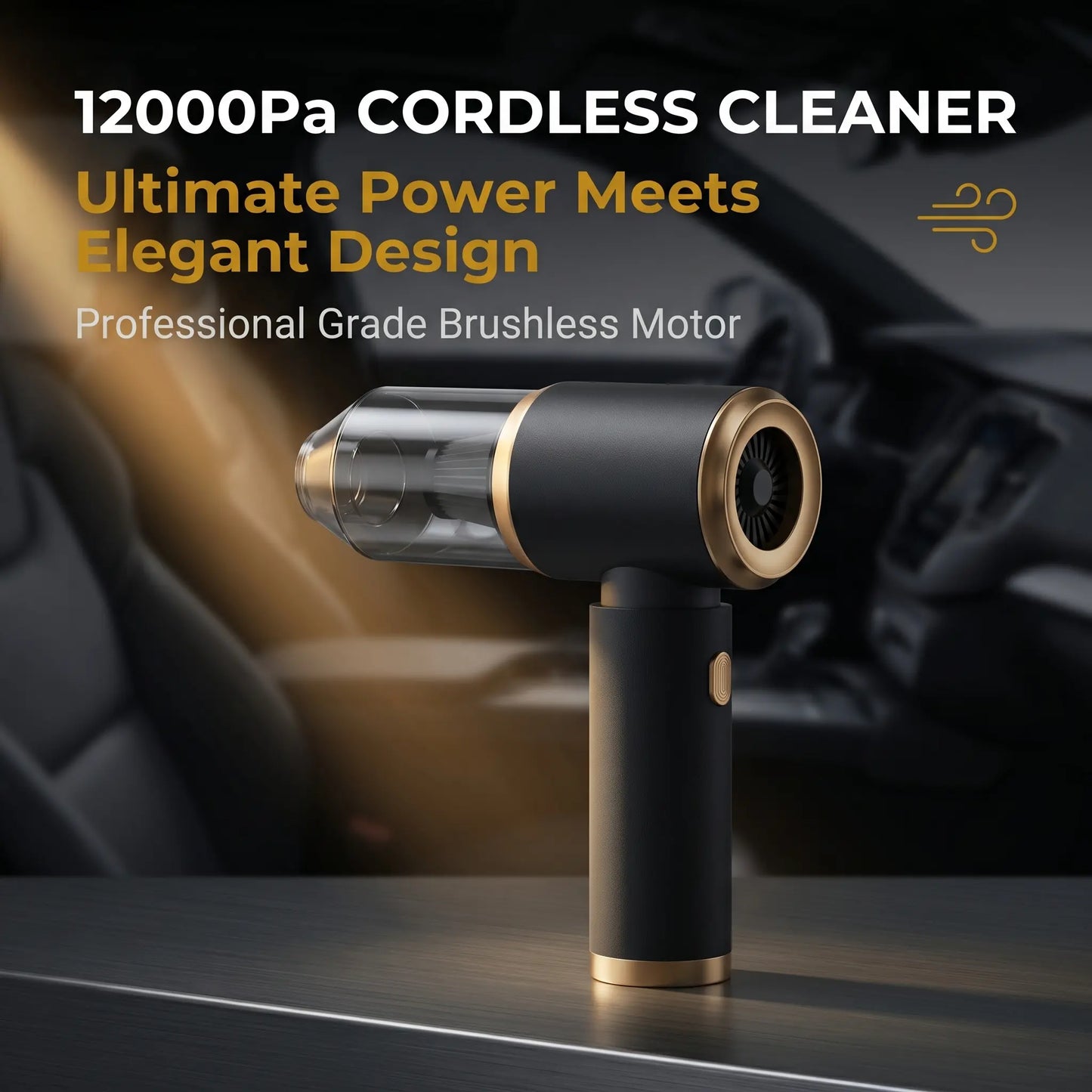 Electric Air Duster Cordless Vacuum Cleaner 12000Pa Brushless Motor Compressed Air Blower Mini Handheld Dust Cleaner for Keyboard Computer Laptop Camera Car Home Cleaning