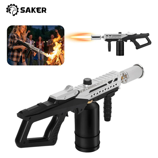 Saker Propane Torch Gun - Versatile Kitchen Grill Torch with Detachable Design and Adjustable Flame for Searing, BBQ, Welding, and Camping (Tank Not Included)
