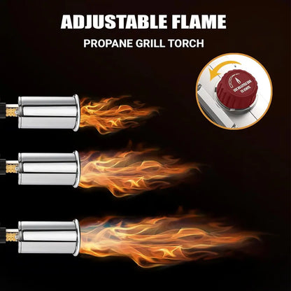 Saker Propane Torch Gun - Versatile Kitchen Grill Torch with Detachable Design and Adjustable Flame for Searing, BBQ, Welding, and Camping (Tank Not Included)