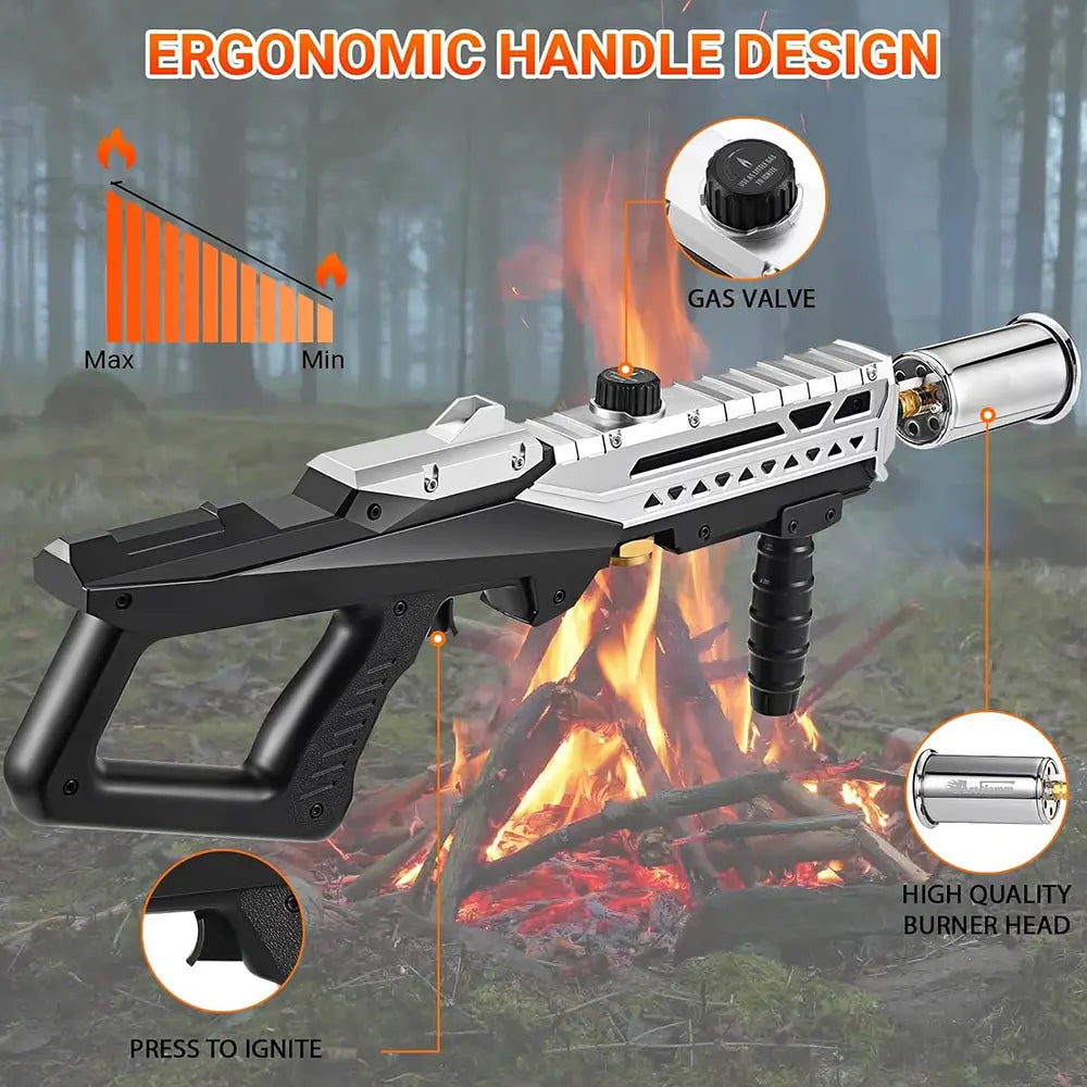 Saker Propane Torch Gun - Versatile Kitchen Grill Torch with Detachable Design and Adjustable Flame for Searing, BBQ, Welding, and Camping (Tank Not Included)