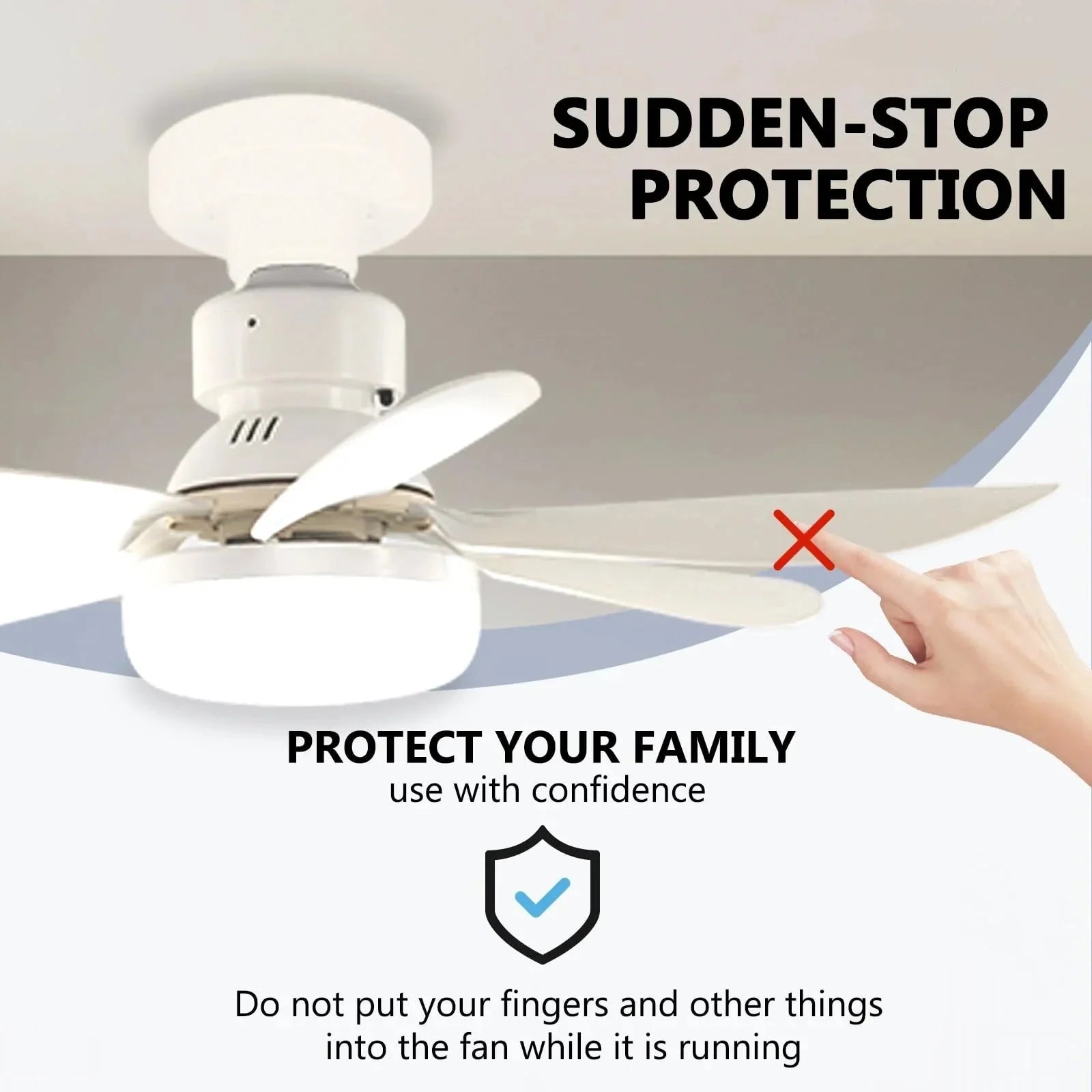 Zephyrair™ Portable Ceiling Fan and Light 2 in 1